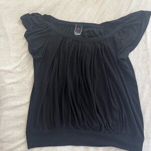 Black short sleeve blouse